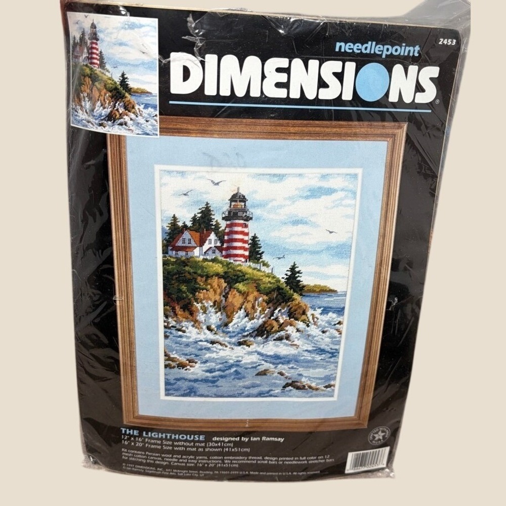 Dimensions The Lighthouse Needlepoint Kit Blue Nautical Ian Ramsay 2453